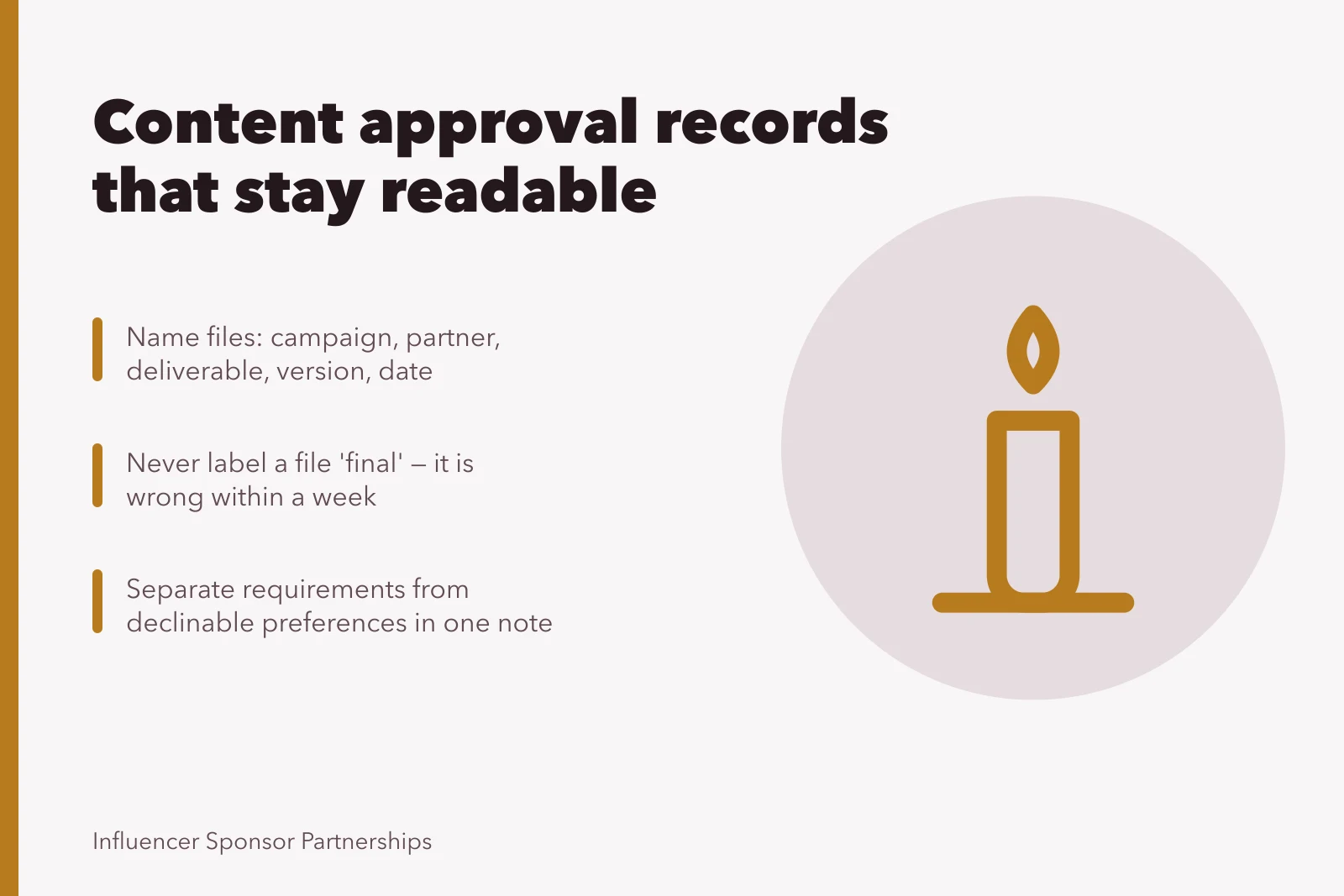 Card on naming, storing and retaining content approval records. Content approvals tools: a guide to the criteria