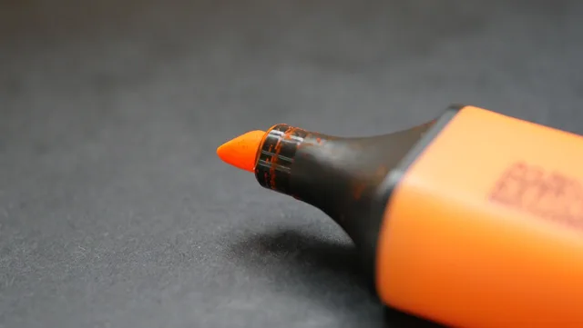 marker, pen, orange, office, highlighter, to mark, to learn, office work, point out. Content approvals mistakes to prevent before filming starts