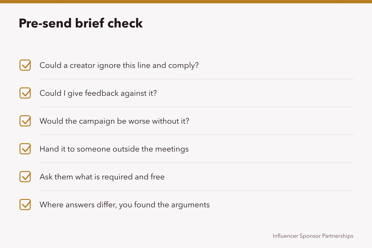 Checklist of three questions per paragraph plus an outside-reader test (Campaign briefs mistakes: what goes wrong and why)